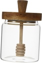 Garneck Honey Storage Pot Small Honey Jar Wooden Dipper Honey Dispenser Kitchen Honey Container for Syrup