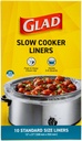 Glad Slow Cooker Liners – 10-Pack for 3-8 Quart Crockpots & Slow Cookers – BPA-Free, 13” x 21” Liners for Fast & Easy Clean-Up