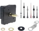 31 mm (1-1/4 inch) Long Shaft Quartz Silent Clock Movement Replacement for DIY Repair Clock with 2 Pairs Pointer Hands, Silent Sweep Seconds Clock Mechanisms
