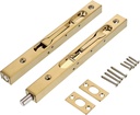 Sumnacon 2Pcs 8 Inch Door Bolts - Stainless Steel Concealed Security French Door Locks with Hardwares, Metal Flush Latch Bolts for Composite Wood Double Dummy Door, Gold