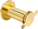 Anti Theft Door Peephole Solid Brass High Definition Glass Lens 200 Degree Door Peephole with Heavy Duty Rotatable Privacy Cover Suitable for Homes and Hotels Polished Gold Surface (Simple 16 Gold