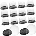 Sosoport 50Pcs Clear Cake Boxes with Dome Lids Small Transparent Cake Carriers Lightweight Compact Dessert Packaging for Cupcakes Slices Bakery Treats Display and Transport