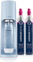 SodaStream Terra Sparkling Water Maker, Includes 2 Quick Connect 60L CO₂ Cylinder & 1 Reusable Bottle, Blue