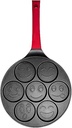 Breakfast Frying Pan,Seven-Hole Cartoon Omelette Pan,Aluminum Alloy Maifan Stone Non-Stick Bakeware,Omelette Mold,Hamburger Bread Machine Kitchen Utensils,Used for Gas Stove,Red-B