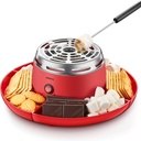 S'mores Maker Tabletop Indoor, Reemix Flameless Electric Marshmallow Roaster with 4 Detachable Trays & 6 Roasting Forks, Gift Set & Date Night Idea, Red