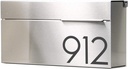 Vsons Modern Design Mailbox, Stainless Steel, Wall-Mount Mailbox Vsons Design Louis S (Brushed Stainless Steel with Engraved Numbers)