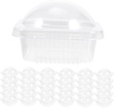 IMIKEYA Single Cupcake Container 50 Pcs Round Dessert Boxes Cake Lids Bulk Packaging for Cupcakes Macarons Snacks
