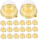 50pcs Round Mini Cake Boxes Lids Dessert Containers for Moon Cakes and Cupcakes Stackable Pastry Holders for Baking and Wedding Favors