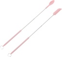 KICHOUSE Silicone Scoop Mini Baking Spatulas Multi-purpose Pink Jar Scoop for Cookie Making Makeup Cosmetics