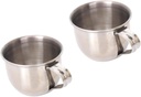 2pcs Stainless Steel Cups with Ergonomic Handle for Sake Tea and Office and Bar Use Rustproof Drinkware
