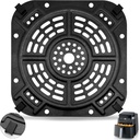 Air Fryer Grill Plate for Ninja AF141 Air Fryer Pro 4-in-1 5 QT, 8.5''×8.5'' Air Fryer Accessories Rack Tray Grill Pan Crisper Plate Replacement Parts with Rubber Bumpers, Dishwasher Safe