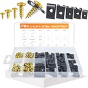 OTUAYAUTO 170PCS Car U Clips with Screw Assortment Kit - 10 Different Sizes Automotive U Nut and Screw Clip, Automotive U Nut Screw Clip, for Car Dash Door Panel Interior
