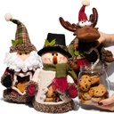 Cookie Jar With Lid For Christmas Table Decoration, 3PCS Large Plastic Candy Jar, 28oz Clear Storage Jars For Party, 10" Handmade Holiday Gifts For Women, Christmas Gifts For Women
