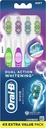 Oral-B 3D White Stain Eraser, 4 count SOFT manual tootbrush pack, Removes Stains, Whitens Teeth, Tongue and Cheek Cleaner
