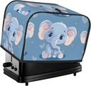 Cute Elephant Pattern Toaster Cover 2 Slice Washable Bread Maker Cover Decorative Kitchen Small Appliance Covers Dust Protection Stain Resistant Bread Machine Protector with Top Handle