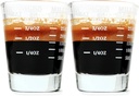 Shot Glass Measuring Cup | Non Fading | Bar Bartender Accessories, Jigger for Bartending | Tablespoon Measuring Spoon (2, White)