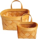 PRETYZOOM 2pcs Woven Wall Hanging Baskets Greenery Wall Decor Hanging Baskets for Organizing Rustic Kitchen Storage
