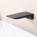 Waterfall Tub Spout Black Tub Spout for Bathtub Faucet 【SUS304 Stainless Steel & Solid Brass】 Bathroom Tub Faucet Replacement High Flow Shower Spout Matte Black Tub Spout Wall Mount, TS4-BK
