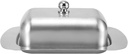 Stainless Steel Double Covered Butter Dish, Single Stick Butter Container with Handle Cover, Dessert Bowl Cheese Bread Box, Butter Tray for Refrigerator, Dishwasher Safe