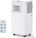 8,000 BTUs Portable Air Conditioner up to 350 Sq. with Remote Control, 3 IN 1 portable ac unit Cooling, Dehumidifier, Fan Mode, LED Display, For Bedroom, living room