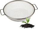 Round Soil Sifter for 5-Gallon Bucket (1/4-inch Mesh), Stainless Steel Garden Sieve with Handles
