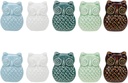 LC LICTOP Owl Shape Cabinet Knobs, Ceramic Knobs Door Pull Knob Round Ceramic Drawer Cupboard Kitchen Dresser Kids Child Pulls Wardrobe Handles, 5 Colors, 10Pcs