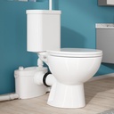 Simple Project Upflush Toilet For Basement With 600 Macerator Pump - Macerating Toilet System (2-piece) With Ac Vent & 4 Water Inltes Included Water Tank, Toilet Bowl, Toilet Seat, Extension Pipe