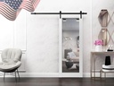 SARTODOORS Lucia 1299 | Interior Single Sliding barn Door with Mirror, Solid Wood, 42x96, White, Modern Style | Hardware Included