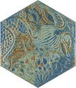 Merola Tile Gaudi React Hex Ocean 8-5/8" x 9-7/8" Porcelain Floor and Wall Tile