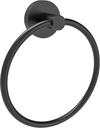 Fixsen Towel Ring Hand Towel Ring Holder Matte Black Zinc Alloy and Stainless Steel 1pc Simple Round for Kitchen and Bathroom Wall Mount Towel Racks Heavy Duty Storage