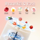 Portable Blender for Shakes and Smoothies, Stainless Steel Smoothie Blender, 15.9oz Electric Juicer with 6 Blades for Protein & Shakes, USB Rechargeable Personal Mixer for Kitchen, Office(Pink)
