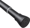 Tension Curtain Rod Black Tension Rod 28 To 48 Inch Spring Curtain Rods Non Slip Tension Rods 1pcs For Windows No Drilling Adjustable Tension Rods of Curtains Window Closet Kitchen Wardrobe