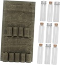 Camping Spice Container Set Glass Bottles with Canvas Storage Bag for Outdoor Use Food-grade Material for Bbq Hiking and Travel