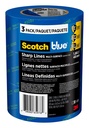 ScotchBlue Sharp Lines Painter's Tape, 1.88 x 60 Yards, 3 Rolls, Blue, Paint Bant Yüzeyleri Korumalı ve Kolayca Kaldırılabilir ve Açık Kullanım için Edge-Lock Boyama Bantı