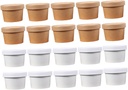 Ciieeo Ice Cream Jars Set of 20 Freezer Ice Cream Containers Food Storage Jars Lids Round Cookie Jars for Homemade Desserts Random