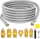 24 FT Propane Hose Extension-High Pressure Braided Gas Line Hose Propane Conversion Kit for BBQ Grill, Fire Pit, Heater (24FT)