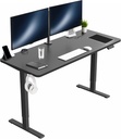 VIVO Electric 60 x 24 in Standing Desk, Memory Height Adjustment, 1B Series, One-Piece Black Top, Black Frame, DESK-KIT-1B6B
