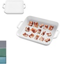 Upgraded White Ceramic Bacon Baking Tray, Microwave-Safe Bacon Cooking Tray, Multi-Functional Square Baking Tray, Microwave-Safe Bacon, Microwave-Specific Bacon Baking Tray, Microwave Bacon Cooker