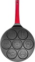 Breakfast Frying Pan,Seven-Hole Cartoon Omelette Pan,Aluminum Alloy Maifan Stone Non-Stick Bakeware,Omelette Mold,Hamburger Bread Machine Kitchen Utensils,Used for Gas Stove,Red-A