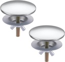 Kitchen Sink Hole Cover, 2 PCS Faucet Hole Cover for Kitchen Sink, Tap Hole Plate Stopper Cover Blanking Brass Metal Plug, Sink Countertop Hole Cap Cover, Chrome