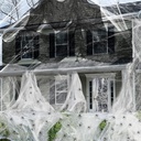 1500 sqft Halloween Spider Webs Decorations with 100 Fake Spiders & 2Pcs 72*30 Inch Black Creepy Cloth,Super Realistic Cobwebs for Halloween Decor Indoor,Outdoor,Party,Garage Door Decorations