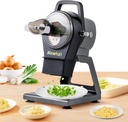 Newhai Commercial Spring Onion Slicer Scallion Cutter Shredder Electric Vegetable Cutter for Garlic Ginger Chili Potato with 3 Inlets, 1-5mm Thickness, 304 Stainless Steel Blade, 6000BPM, 200W