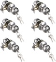 Entry Door Knob Lock Entrance Door Handle Door Levers Suitable for Door Handles of Commercial and Residential Outdoor Doors Entrance Doors5763-SN-SET (6 Pack, Keyed Entry)