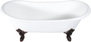 Kingston Brass VCTNDS7231NL5 Aqua Eden Clawfoot Tub, 71-5/8 Inch (L) x 29-3/4 Inch (W) x 27-3/4 Inch (H), White/Oil Rubbed Bronze