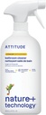 ATTITUDE Bathroom Cleaner Spray, EWG Verified, Plant-Based & Vegan, Safe for Bathroom Surfaces, Tiles, Tubs, Shower Walls, and Grout, Citrus Zest Scent, 27.1 Fl Oz