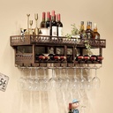 Industrial Vintage 2-Tier Wine Racks Wall Mounted, Rustic Metal Hanging Bottle Holder Goblet Stemware Rack, for Bar Cellar Kitchen (Size : 120×30cm) (120×30cm)