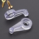 Cabinet Door Glass Retainer Clips Kit, Plastic, Clear, Offset 4mm, with Screws (Pack of 20)