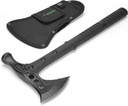 Camping Axe, Survival Chopping Hatchet with Sheath, Tactical Tomahawk with Hammer, Nylon Fiber Handle for Outdoor Survival Hiking Camping