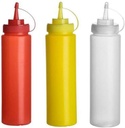 3PCS 360ML/12OZ Refillable Empty Squeeze Sauce Condiment Plastic Bottles Container Food Grade Salad Dressing Storage Jar With Cap For Oils Ketchup Mustard Vinegar Cream Honey Mayonnaise(Random Color)