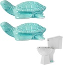2PCS Toilet Bolt Covers, Lovely Cat Toilet Bolts Screw Caps, White Ceramic Floor Bowl Knob Caps, Fun Animal Shape Bathroom Decorative Accessories to Prevent Rusting (Turtle)